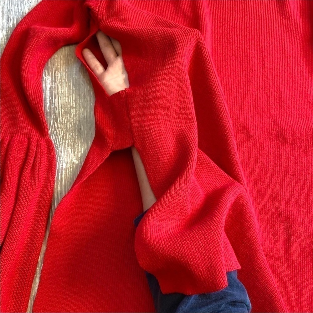 NWT GIANNI BINI red side cut out bell sleeves S - Picture 6 of 9